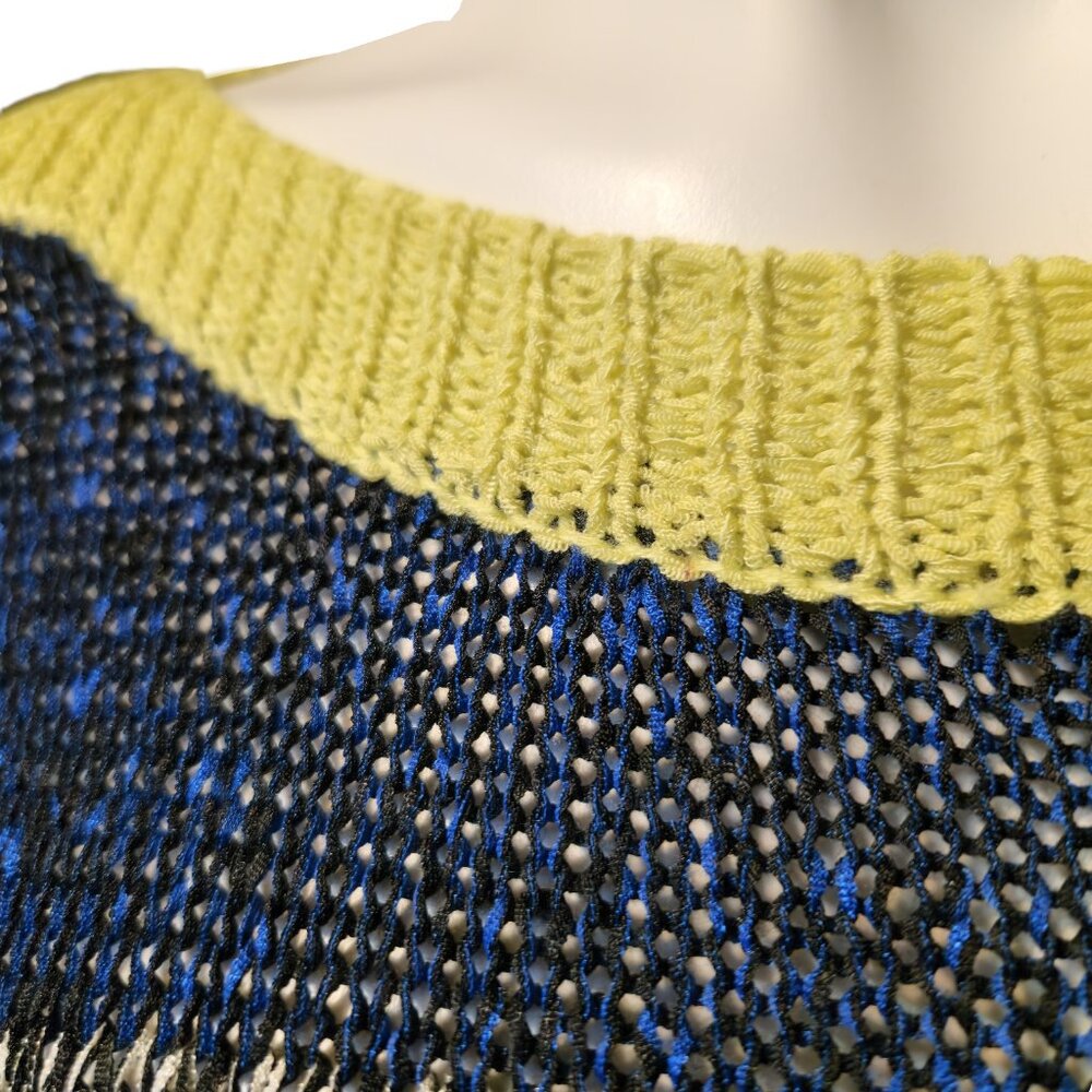 ❤️ 4/$20 Cable & Gauge knit sweater Women's medium stripes yellow blue comfy - Picture 4 of 14